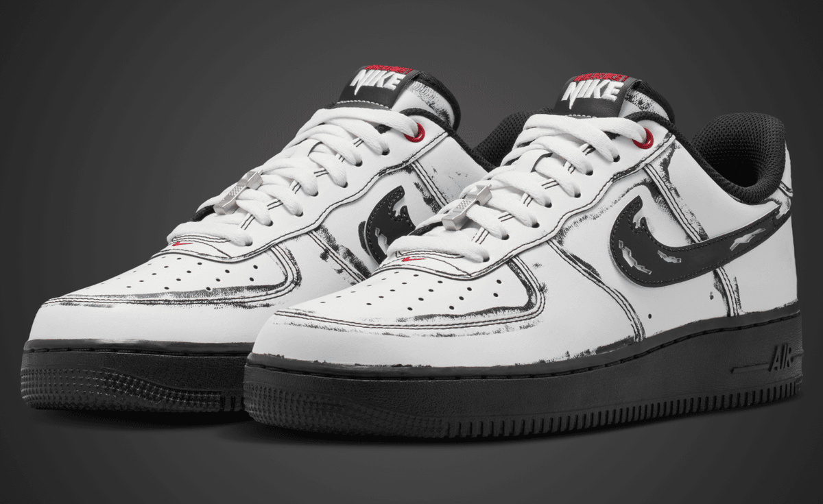 Nike Air Force 1 Low Scream collaboration sneaker with horror-inspired design elements