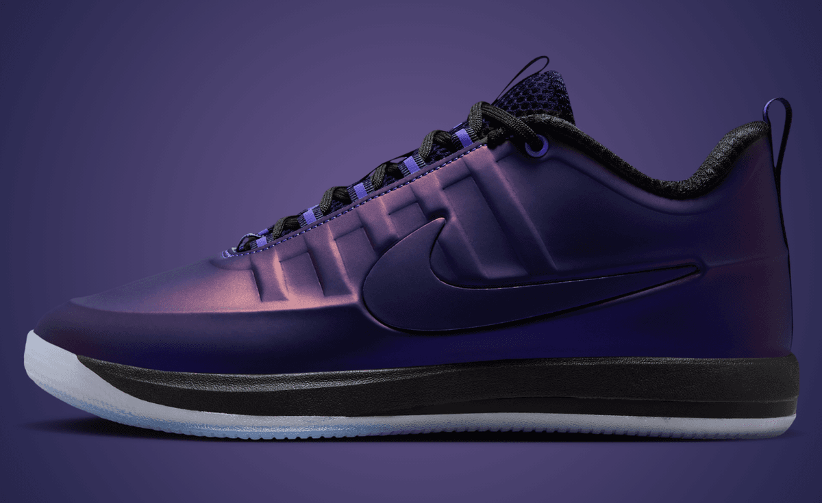 Nike Book 2 Eggplant Foam silhouette showcasing the deep purple Foamposite upper