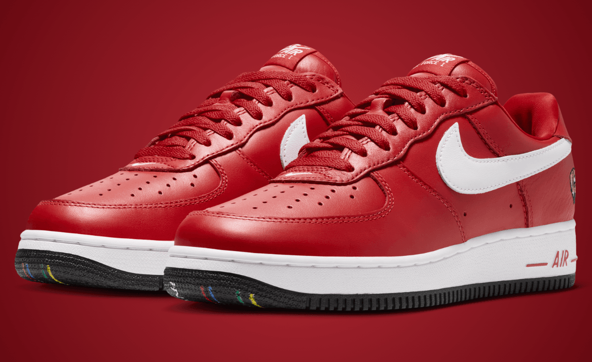 Official product image of the Victor Victor x Nike Air Force 1 Low '07 in University Red colorway