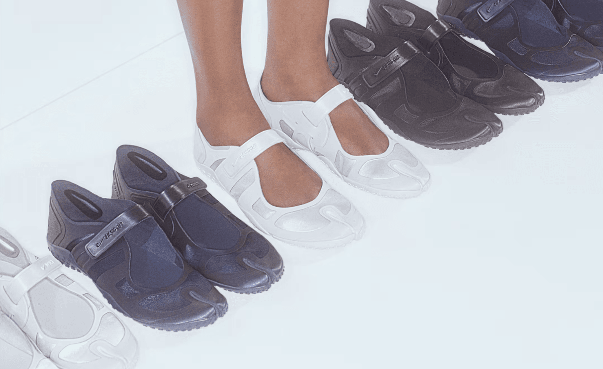 Nike SKIMS Rift in Obsidian and Night Silver satin colorways