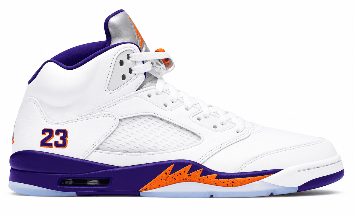 Air Jordan 5 in Phoenix Suns-themed colorway inspired by Shawn Marion player exclusive