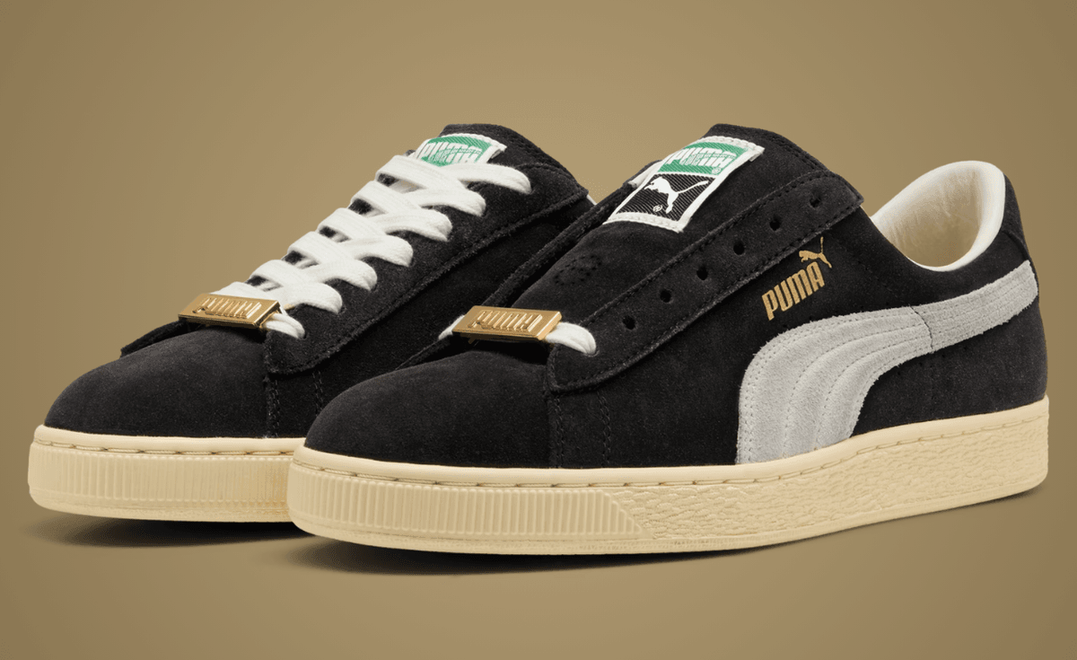 A$AP Rocky x Puma black and white suede sneaker, monochromatic design