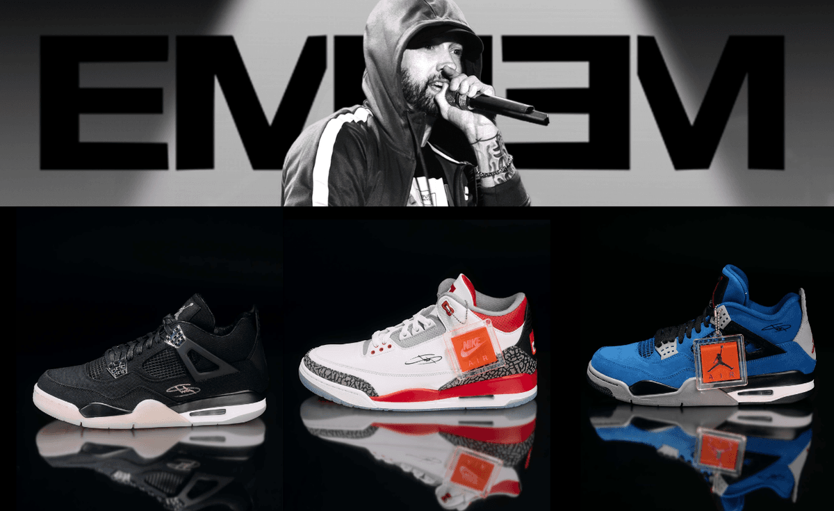 Over 100 signed Eminem sneakers including rare Air Jordan 4 Encore and Air Jordan 3 Fire Red editions now available through Julien's Auctions