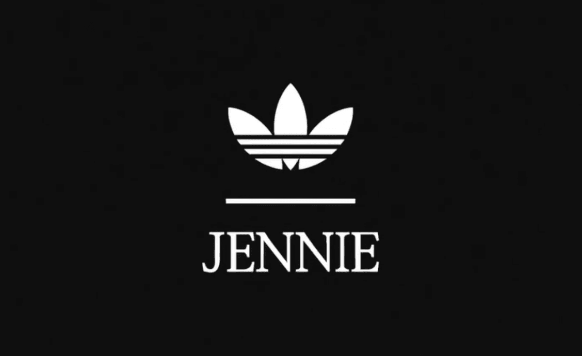 JENNIE x adidas collaboration collection campaign imagery showcasing K-Pop artist partnership with three-stripes brand