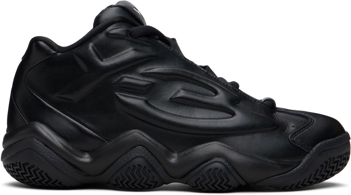 Y-3 Black Megaball sneaker, side profile view showcasing sculptural silhouette and geometric design