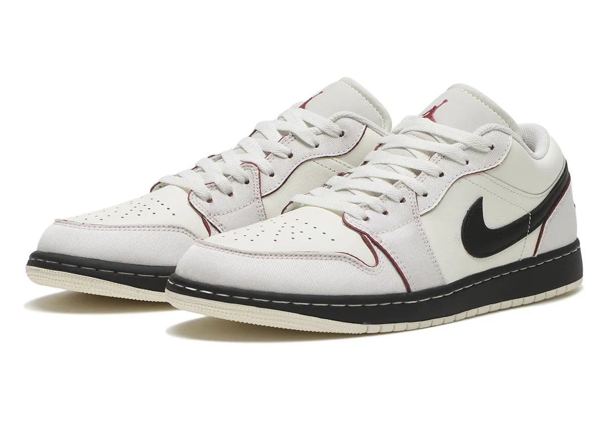 Air Jordan 1 Low Sweet Beet featuring mixed canvas and leather upper construction
