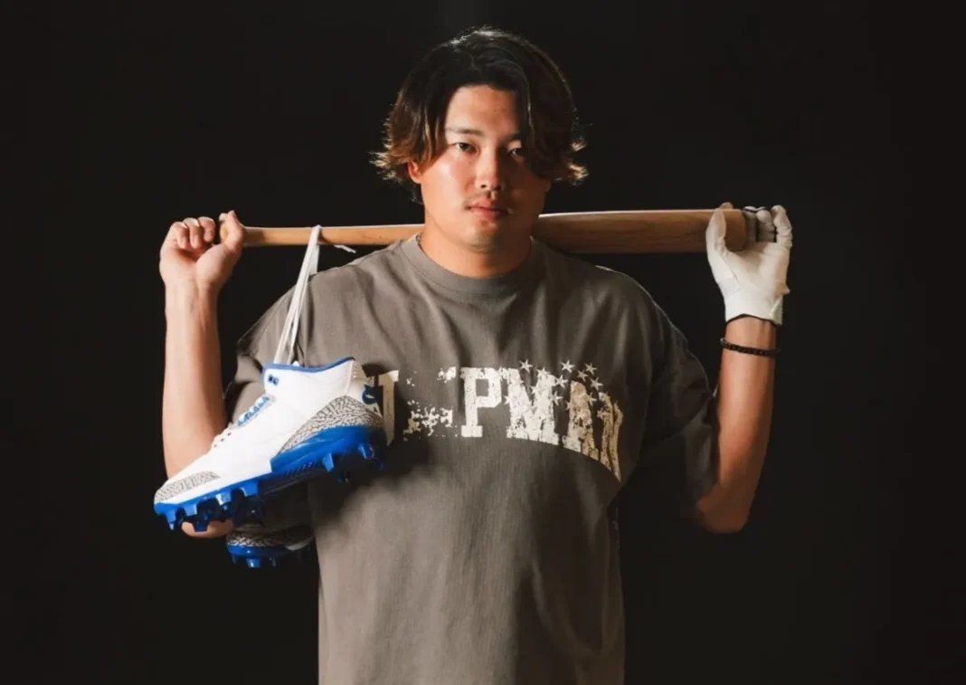 Munetaka Murakami in Jordan Brand apparel, officially signed to roster alongside Aaron Judge and Mookie Betts