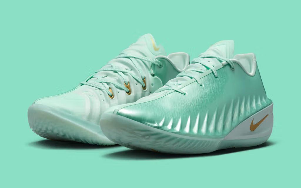 Nike G.T. Cut 4 in Wembanayama's Statue of Liberty-inspired colorway, featuring copper and torch-inspired tonal treatments on the upper and midsole