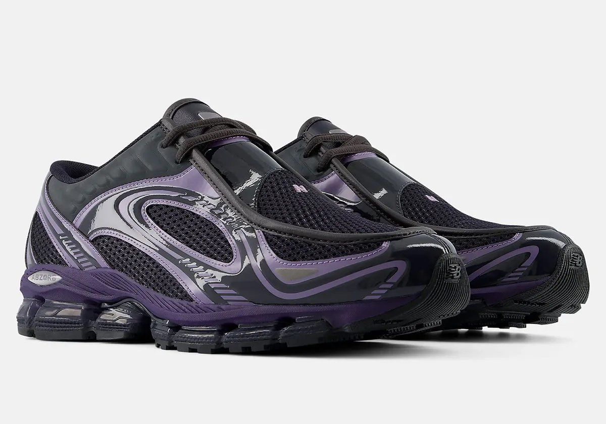 New Balance 1890A Dark Night moccasin in deep royal purple and black with glossy leather bridge detail