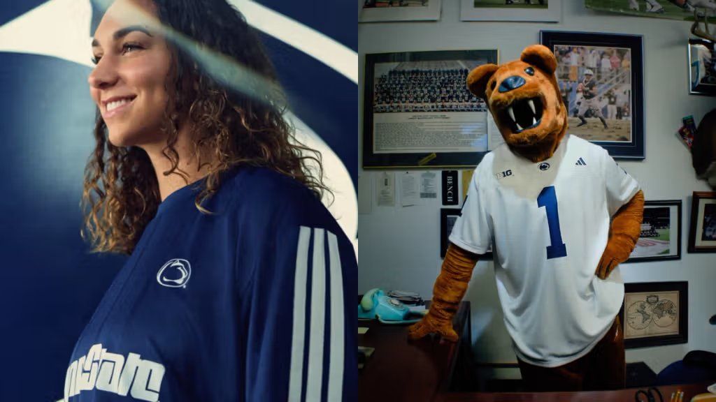 Adidas logo displayed with Penn State University Nittany Lions branding