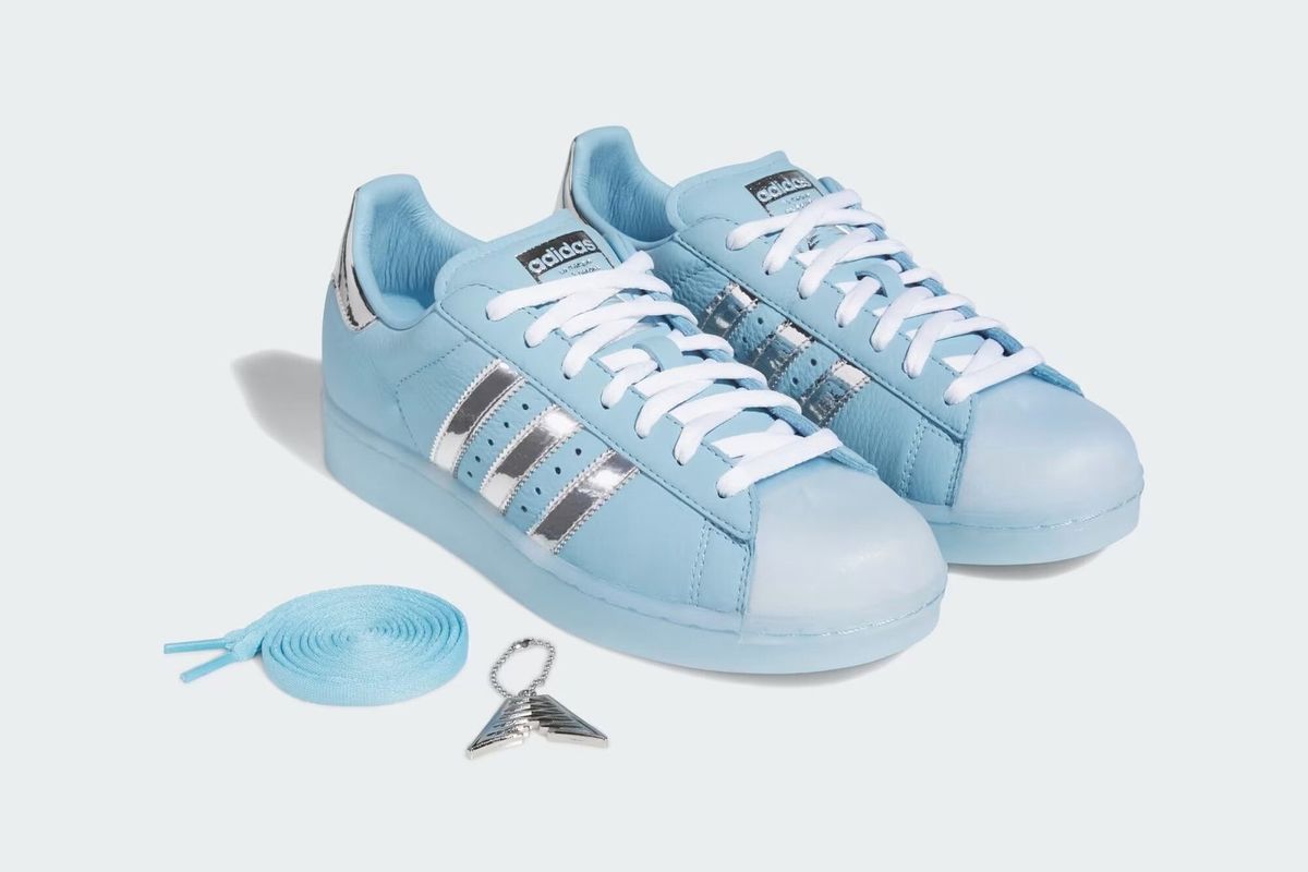 Anthony Edwards x adidas Superstar II in Clear Blue and Tech Grey Metallic, September 2026 release