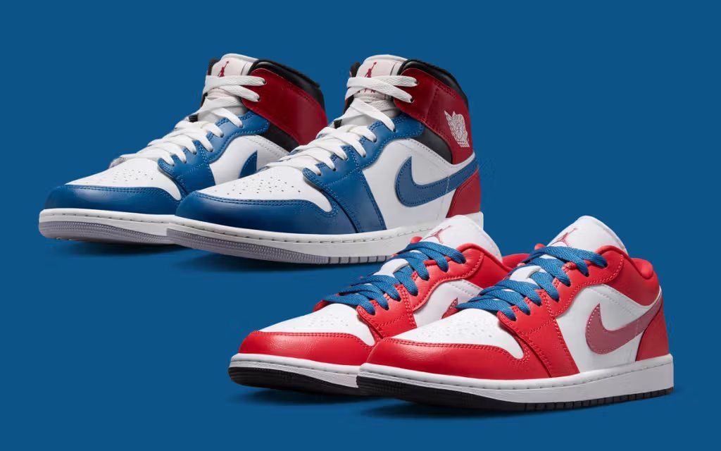 Air Jordan 1 Mid Team USA Pack in patriotic red, white, and blue colorways