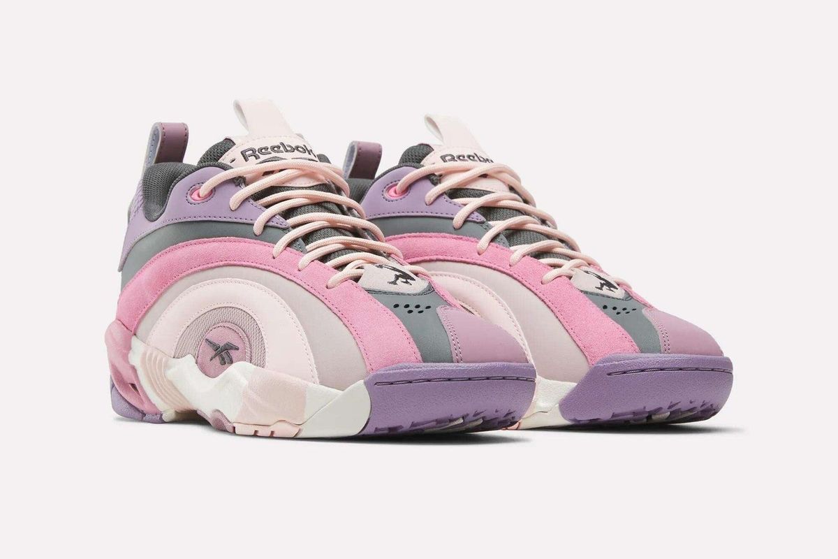 Reebok Shaqnosis Low in Muted Mauve colorway, lateral view