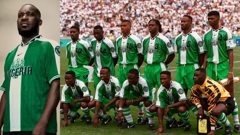Nike 1996 Nigeria national football team jersey in geometric pattern design