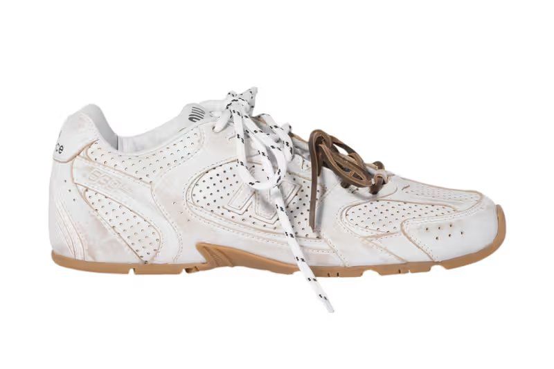 Miu Miu x New Balance 530 SL leather variant in tonal colorway with vintage finish