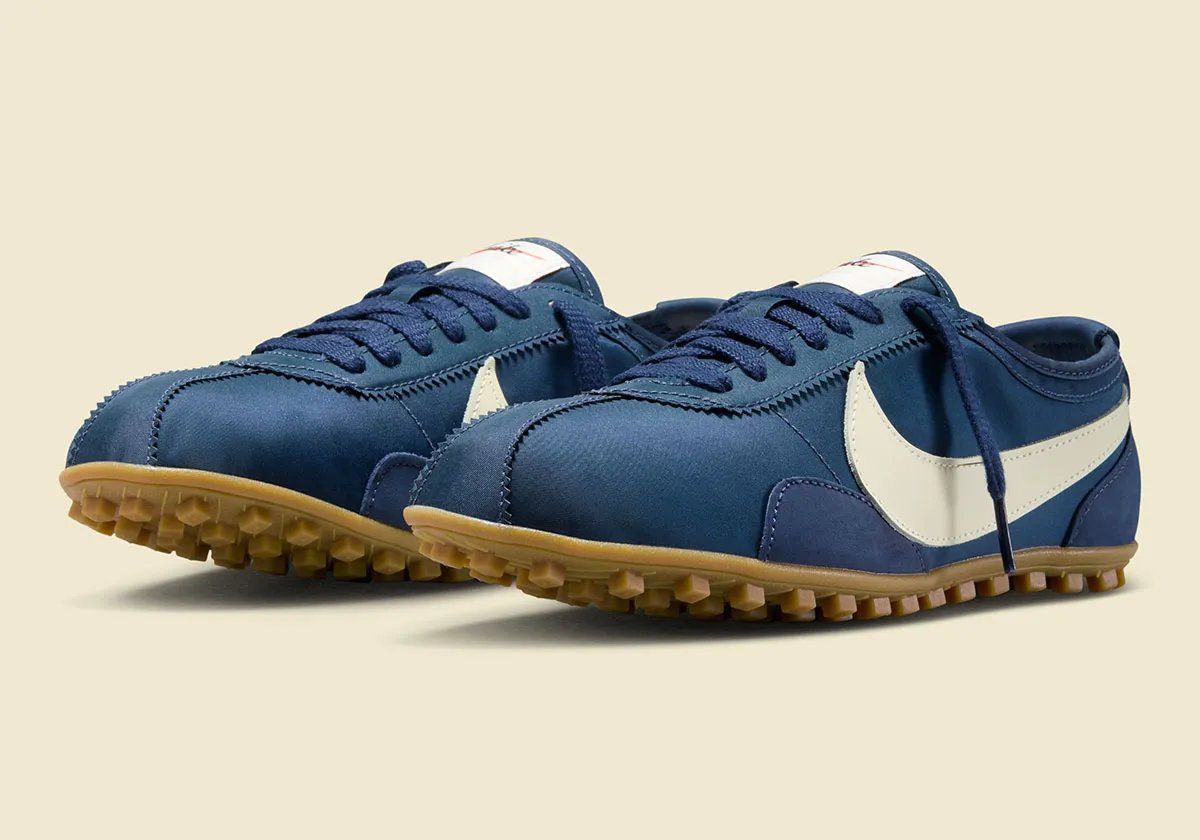 Nike Moon Shoe in Midnight Navy colorway showing waffle outsole and mesh upper construction