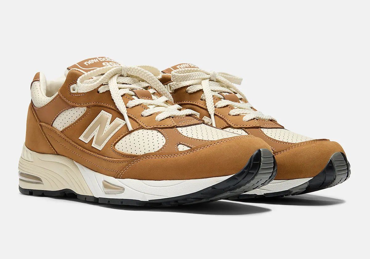 New Balance 991 'Chipmunk' in light brown and off-white, Made in UK edition