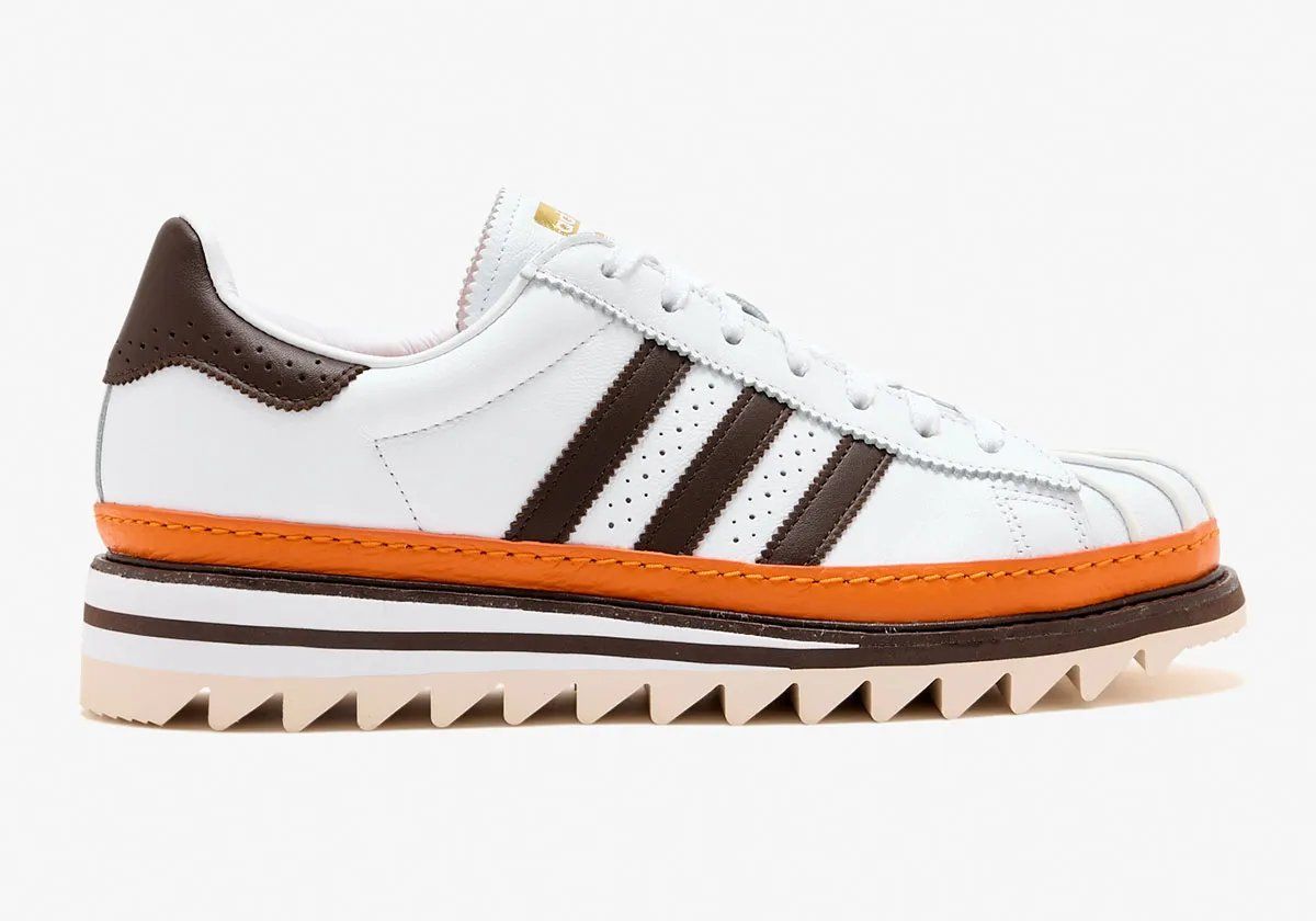 CLOT x adidas Superstar in Coffee colorway showing tonal earth-toned design