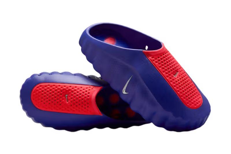 Nike Mind 001 AMP in Indigo Burst colorway with metallic platinum and hyper punch accents, side profile view