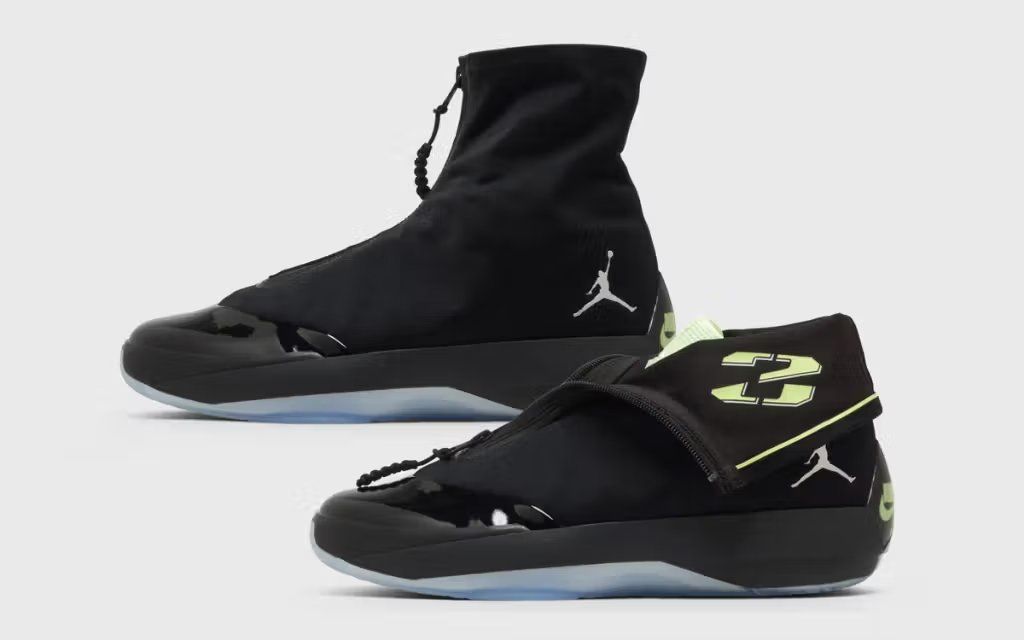 Air Jordan 40/28 sneaker featuring XX8-inspired geometric paneling and layered design elements