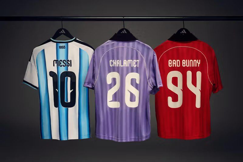 adidas 2026 FIFA World Cup 'A Legend is Born' campaign featuring Lionel Messi, Bad Bunny, and Timothée Chalamet