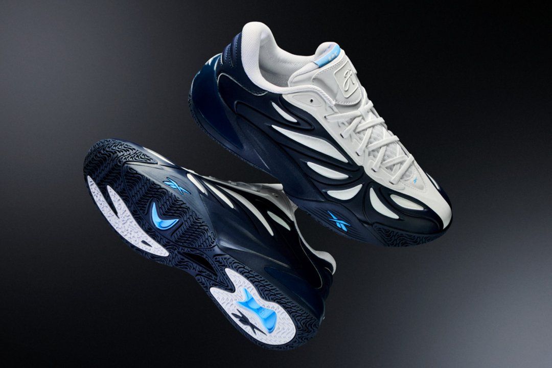 Reebok Angel Reese 1 in Navy Halo colorway, shown from lateral three-quarter angle