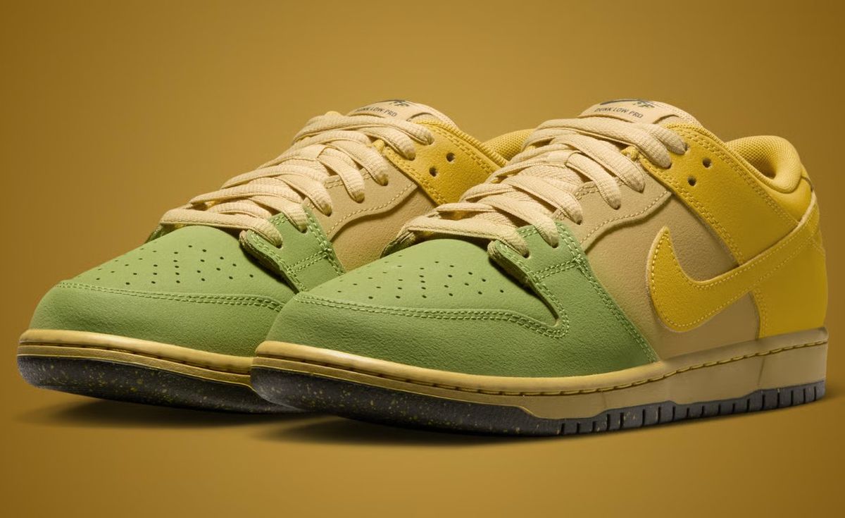 Nike SB Dunk Low in Hatch Chili colorway, side profile view showing earthy pepper-inspired tones on leather and canvas upper