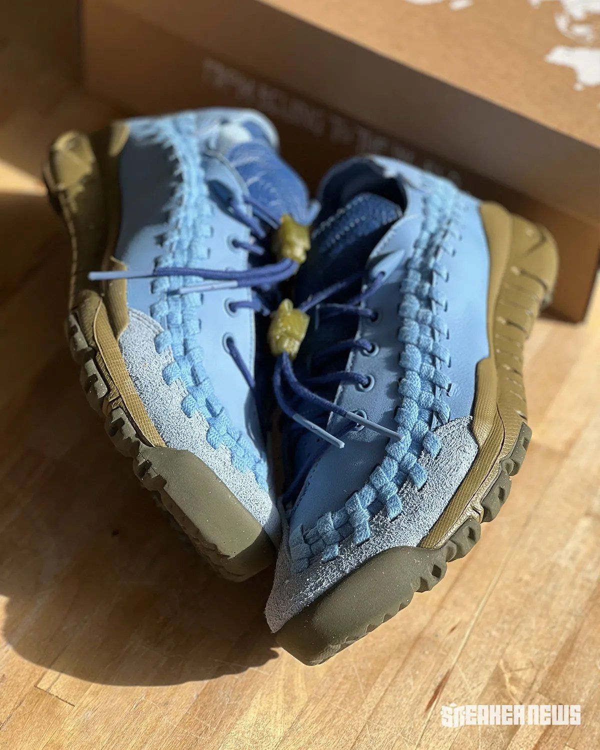 Soulgoods x Nike Homescape Woven in Blue Beyond colorway, featuring asymmetrical lacing and woven mid-panel with rugged outsole