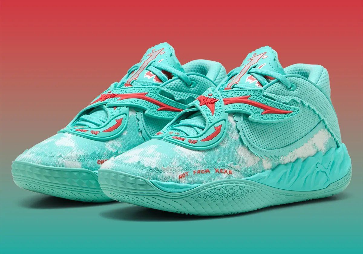 Puma MB.05 basketball shoe in colorway detail, showcasing the signature silhouette's lateral support and modern traction pattern