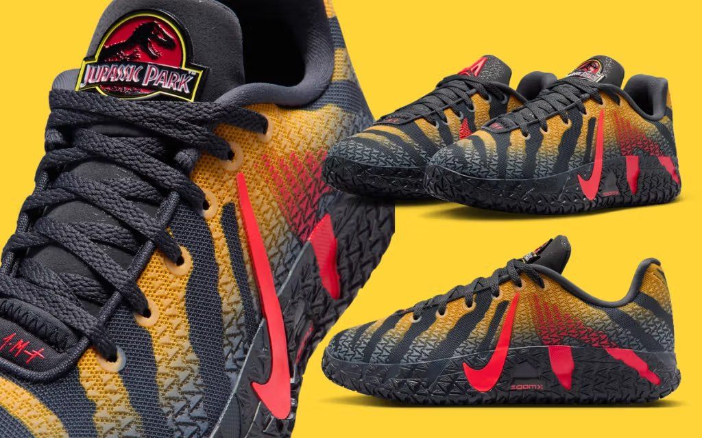 Nike Ja 3 x Jurassic Park basketball shoe collaboration featuring film-inspired design elements and colorway