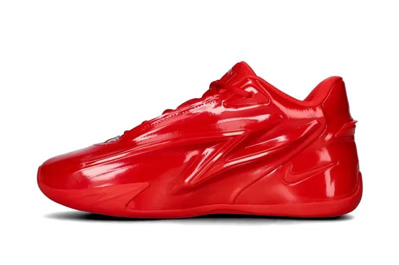 Nike KD 19 Candy Apple in University Red tonal colorway, low-cut basketball silhouette