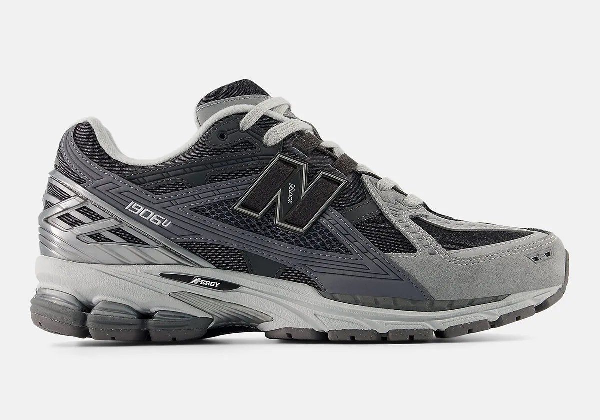 New Balance 1906U Castlerock in grey mesh, leather and suede construction, side profile view