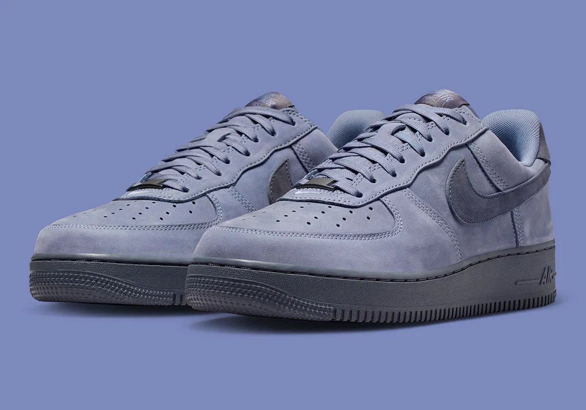 Nike Air Force 1 in Dark Sky Blue with minimal branding, Spring 2026 release