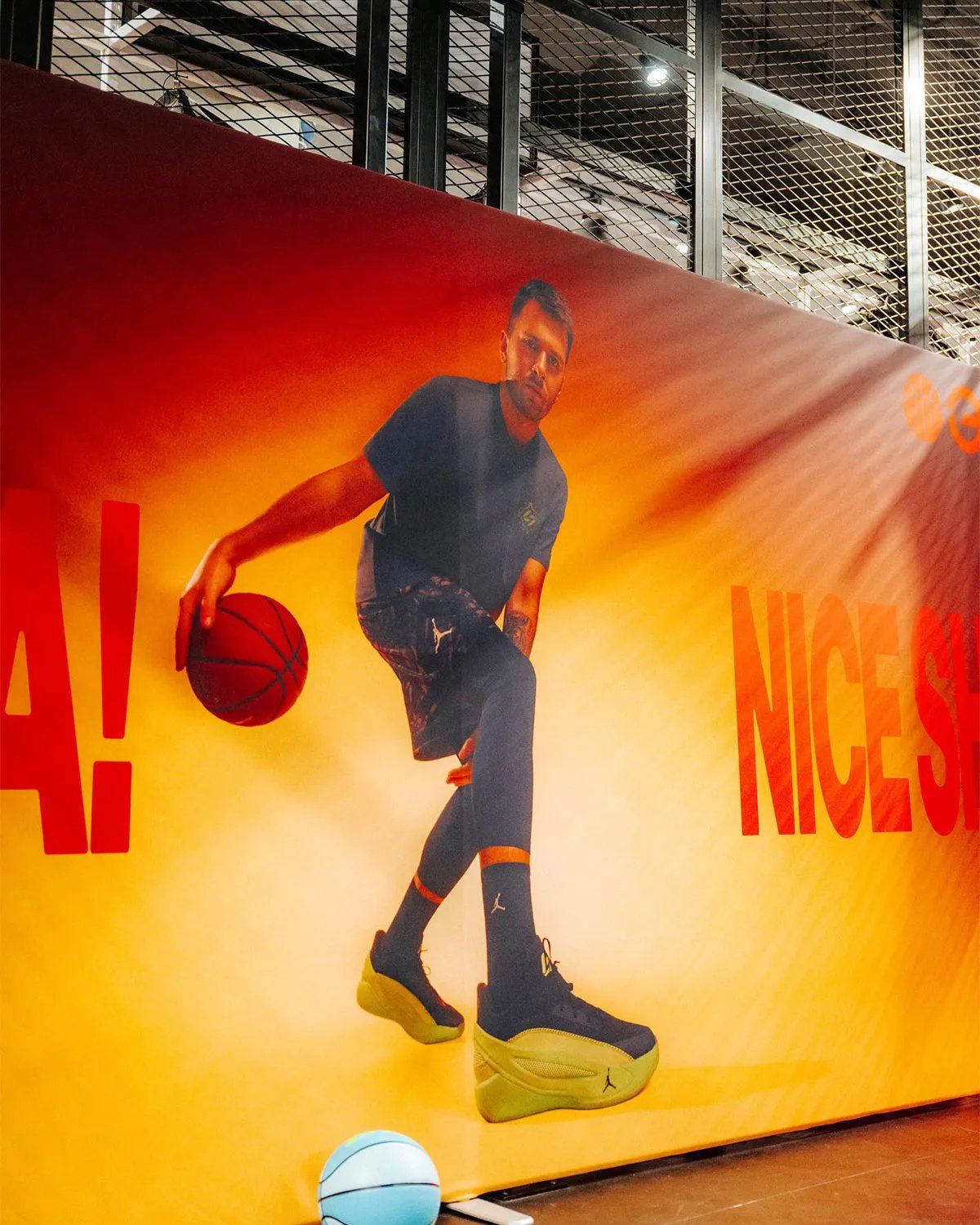 Luka Dončić at Jordan Brand European Tour activation in Madrid at Basketball Emotion retail location