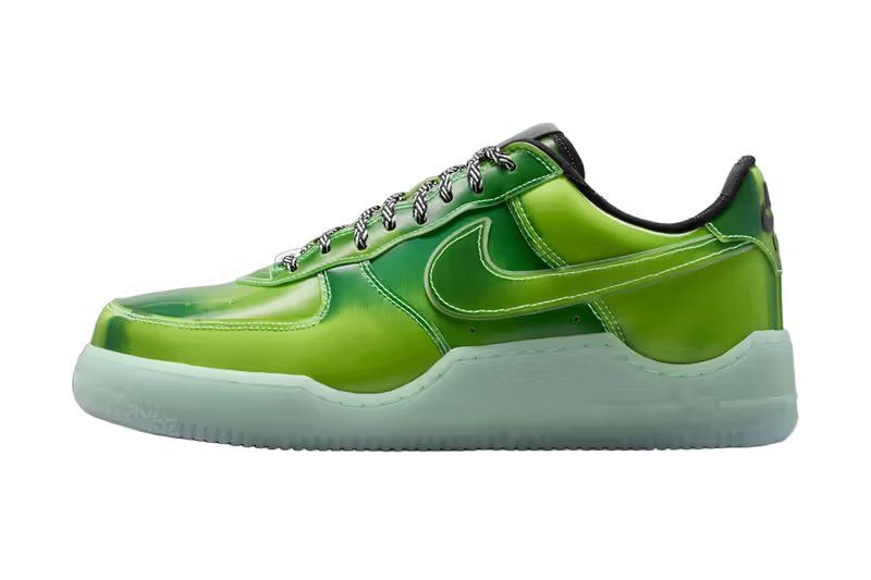 Nike LeBron James Air Force 1 Voltage Green with dynamic green and black color-shifting upper