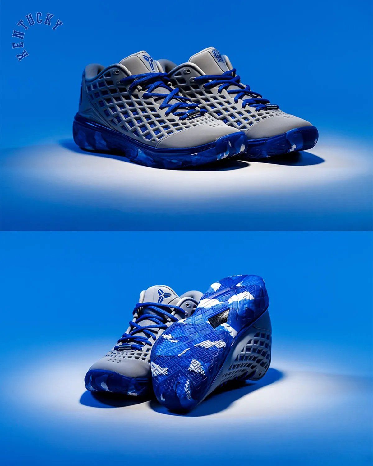 Nike Kobe 3 Low Protro in Kentucky Wildcats blue and white colorway, player exclusive edition