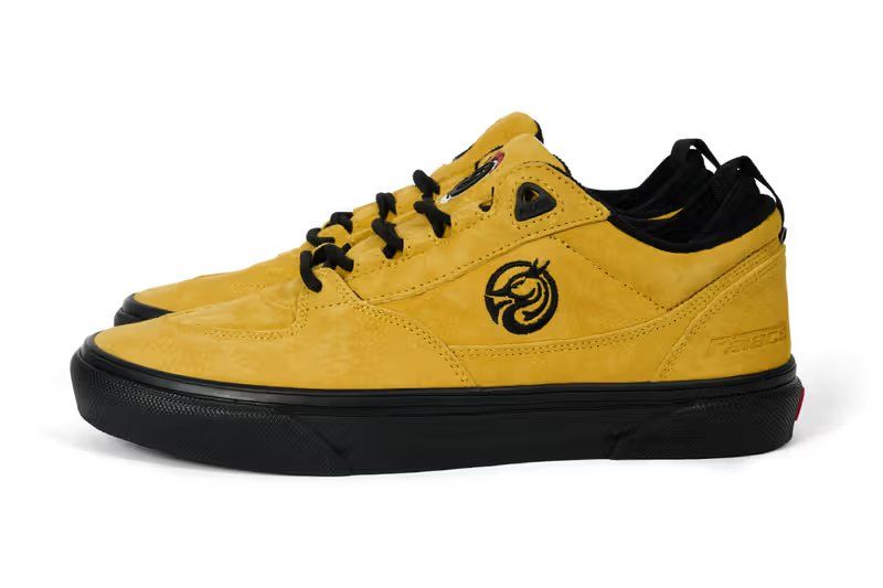 Vans Low 2 x Palace Skateboards three-colorway collection featuring black, white, and yellow iterations with PopCush and DuraCap technology