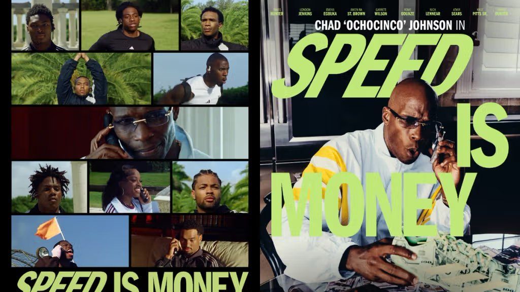 Chad Ochocinco in Adidas Football gear for the 'Speed Is Money' campaign