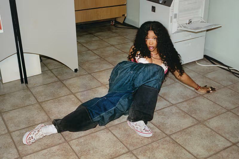 SZA wearing custom Vans Authentic sneakers in the brand's spring 'Off the Wall' campaign lookbook