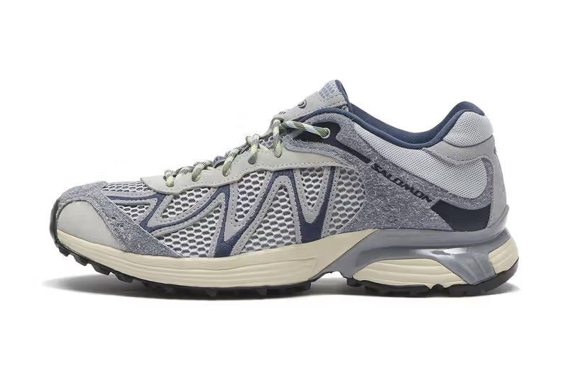 Salomon XT-Whisper Embroidery Pack in Pearl Blue, Almond Cream, and Deep Lichen Green colorways with embroidered detailing on 3D mesh upper