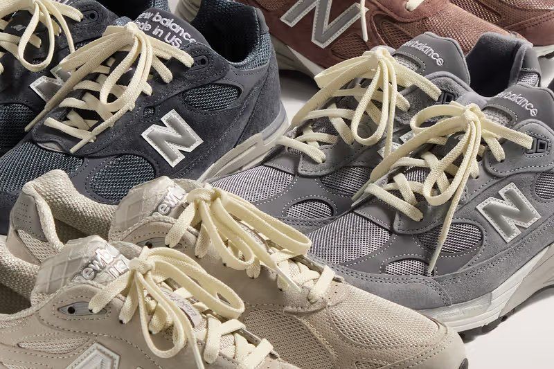 Kith x New Balance 99X four-piece pack featuring 990v3, 990v4, 992, and 993 in collaborative colorway