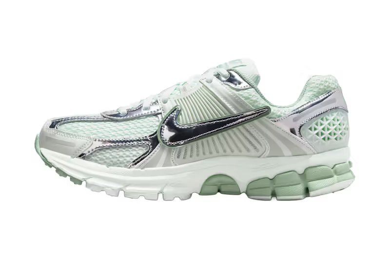 Nike Zoom Vomero 5 in Barely Green with Spruce Aura accents, women's exclusive release