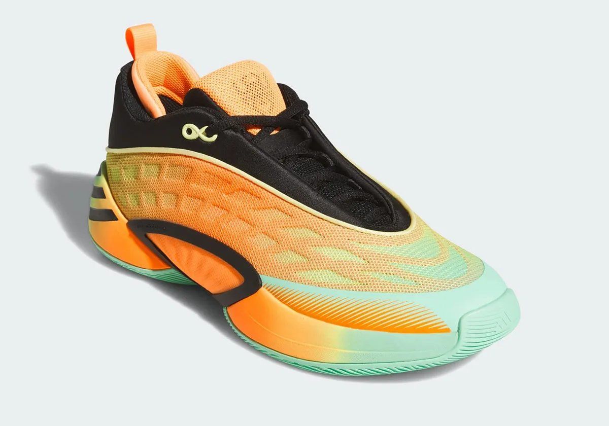 adidas D.O.N. Issue #8 in Lucid Tangerine colorway with Spider-Man-inspired gradient design