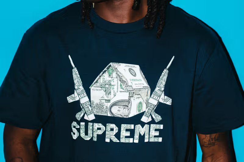 Supreme Spring 2026 graphic t-shirt collection featuring subcultural artwork by Jamie Reid and Lee Friedlander