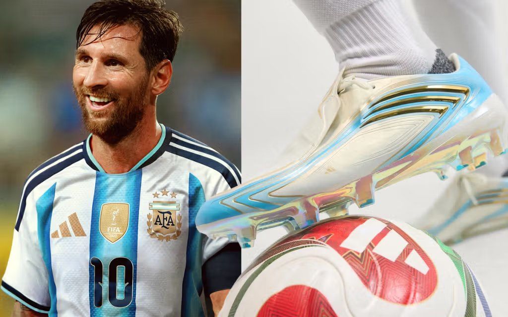 Adidas F50 'El Último Tango' football boot in commemorative colorway honoring Lionel Messi's final World Cup campaign