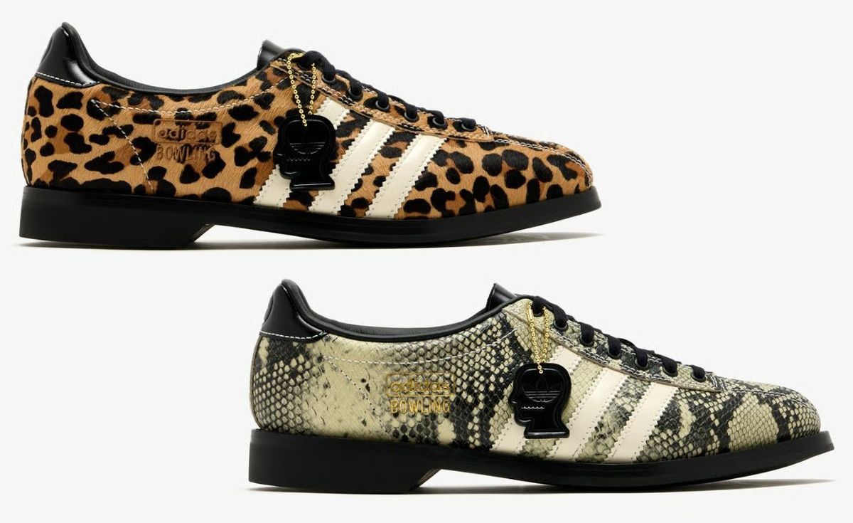 Brain Dead x adidas Samba Bowling Pack featuring Snakeskin and Cheetah colorways with animal print side panels and black leather toe box