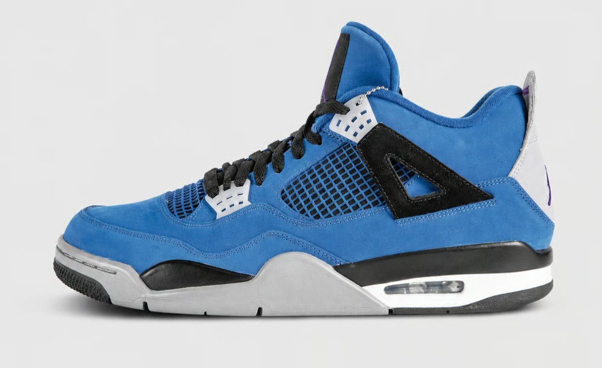 Eminem x Air Jordan 4 Retro Encore in original colorway with net overlay and distinctive side paneling