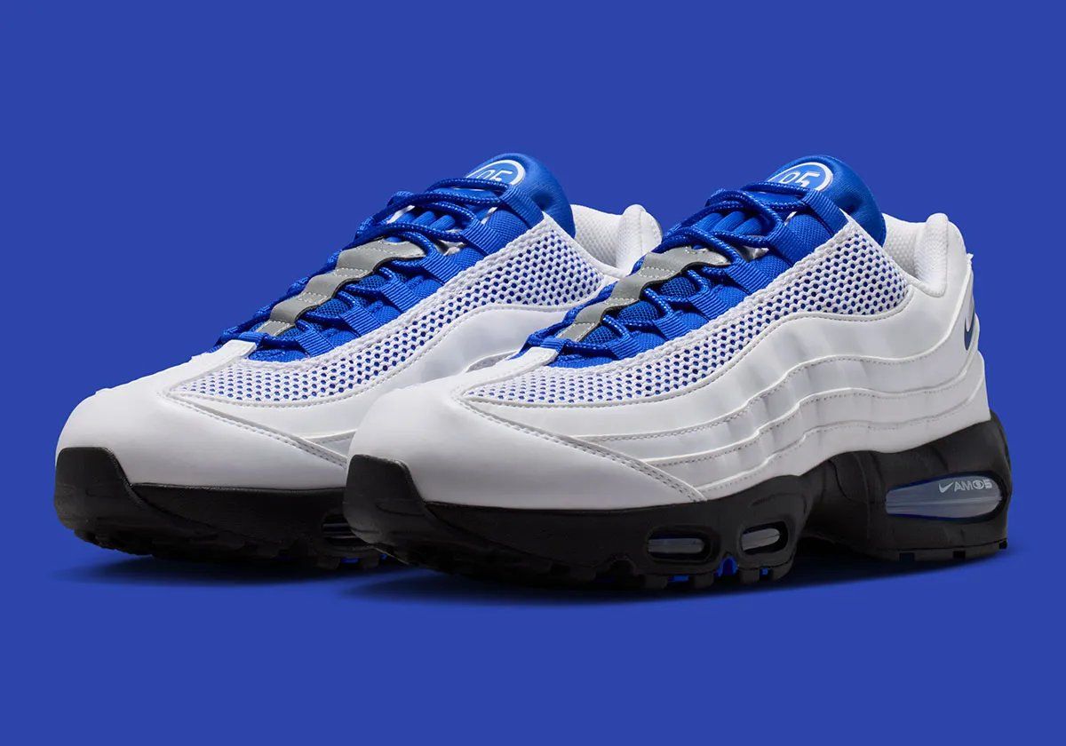 Nike Air Max 95 in Royal Blue featuring segmented air unit and wraparound cage system