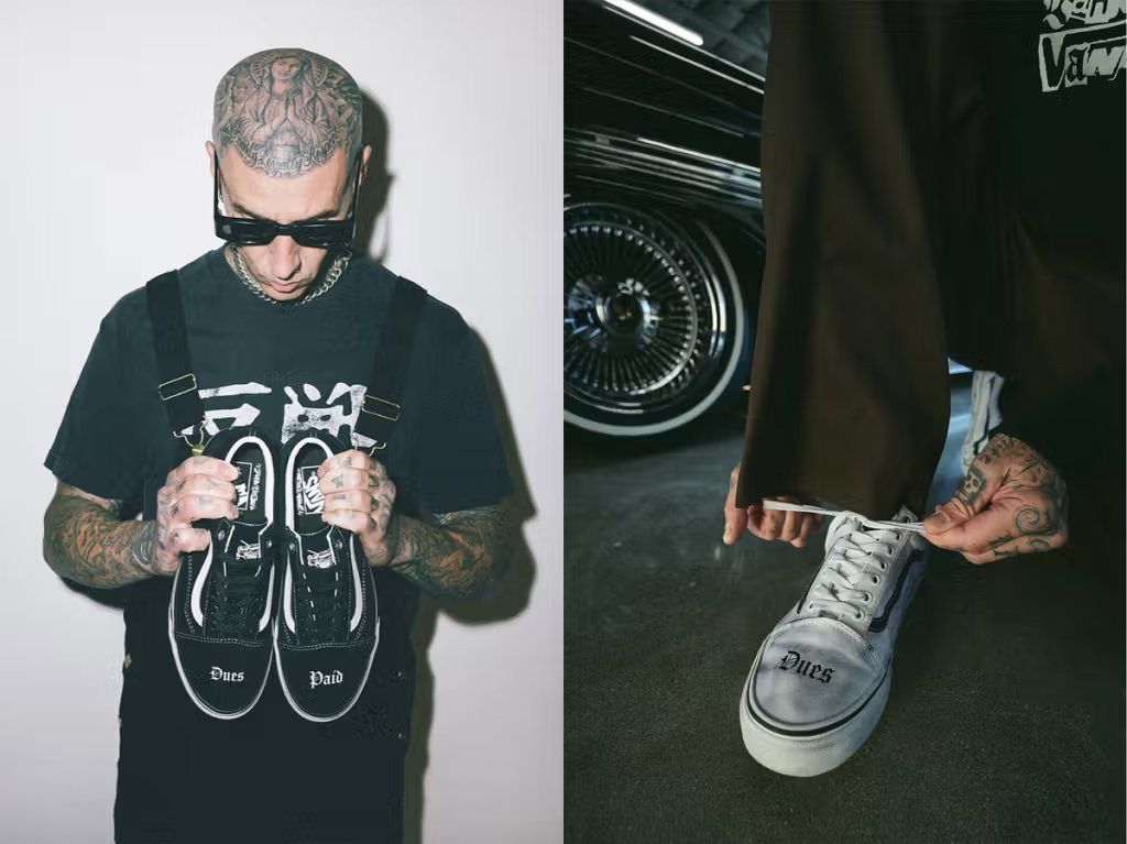Travis Barker x Vans Old Skool collaboration sneaker in refined colorway
