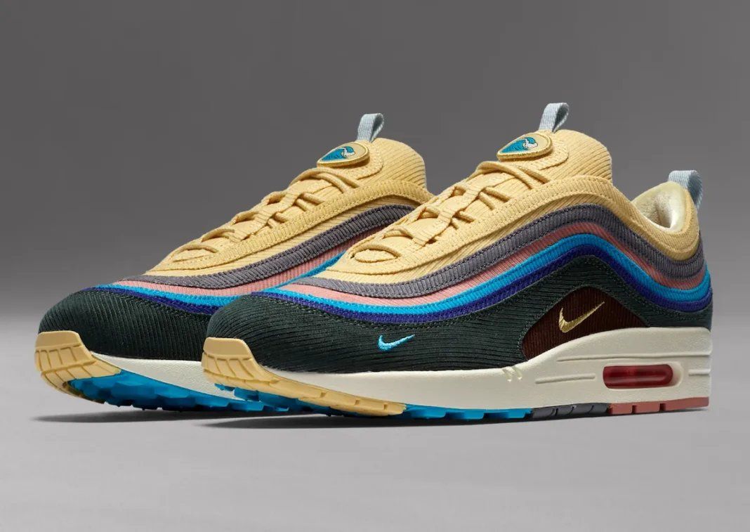 Sean Wotherspoon x Nike Air Max 1/97 in Light Blue Fury and Lemon Wash corduroy upper with Air Max 1 sole unit